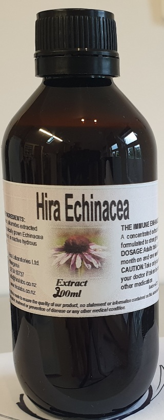 An amber bottle contains 200ml Echinacea extract