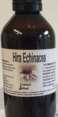 An amber bottle contains 200ml Echinacea extract