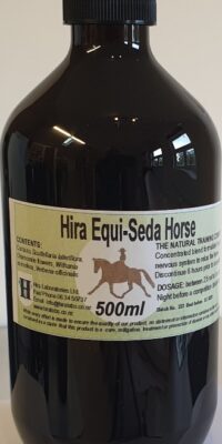 An amber bottle contains 500ml Formulated herbal calmingsupplement